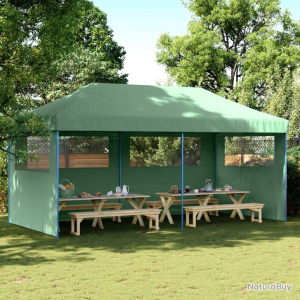 Tente de rception pliable escamotable 3 parois latrales vert alsavelo