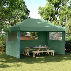 Tente de réception pliable escamotable 3 parois latérales vert alsavelo
