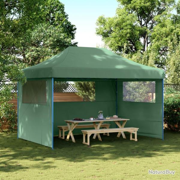 Tente de rception pliable escamotable 3 parois latrales vert alsavelo