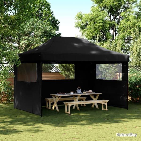 Tente de rception pliable escamotable 3 parois latrales noir alsavelo