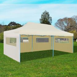 Tente de réception pliable crème 3 x 6 m alsavelo