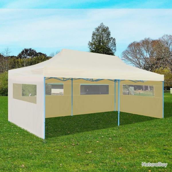 Tente de rception pliable crme 3 x 6 m alsavelo