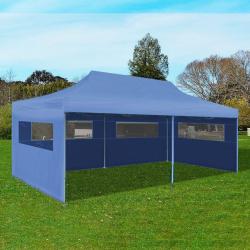Tente de réception pliable bleue 3 x 6 m alsavelo