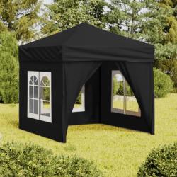 Tente de réception pliable avec parois Noir 2x2 m alsavelo