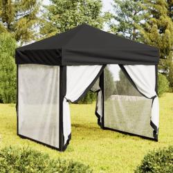 Tente de réception pliable avec parois Noir 2x2 m alsavelo