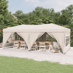 Tente de réception pliable avec parois Crème 3x6 m alsavelo