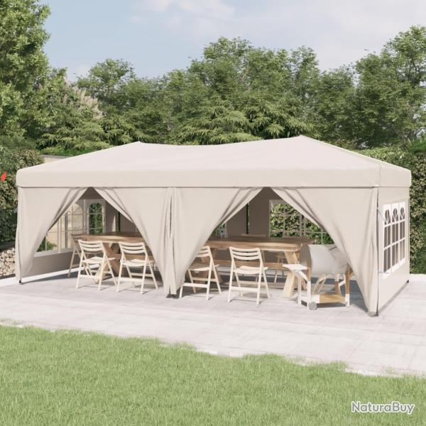 Tente de rception pliable avec parois Crme 3x6 m alsavelo