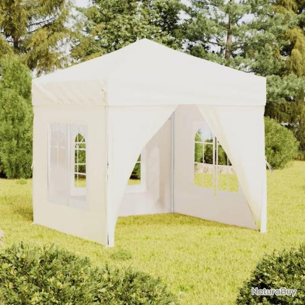 Tente de rception pliable avec parois Crme 2x2 m alsavelo