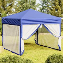 Tente de réception pliable avec parois Bleu 3x3 m alsavelo