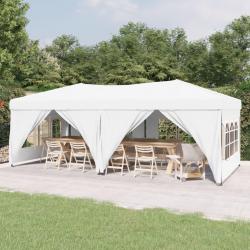 Tente de réception pliable avec parois Blanc 3x6 m alsavelo