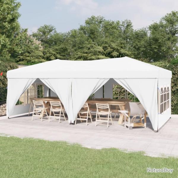 Tente de rception pliable avec parois Blanc 3x6 m alsavelo
