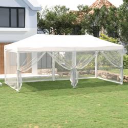 Tente de réception pliable avec parois Blanc 3x6 m alsavelo
