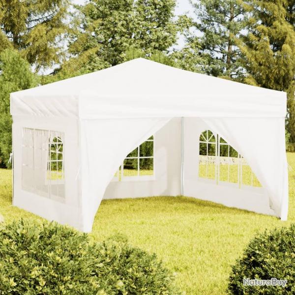 Tente de rception pliable avec parois Blanc 3x3 m alsavelo