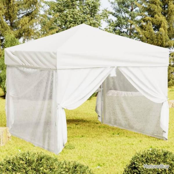 Tente de rception pliable avec parois Blanc 3x3 m alsavelo