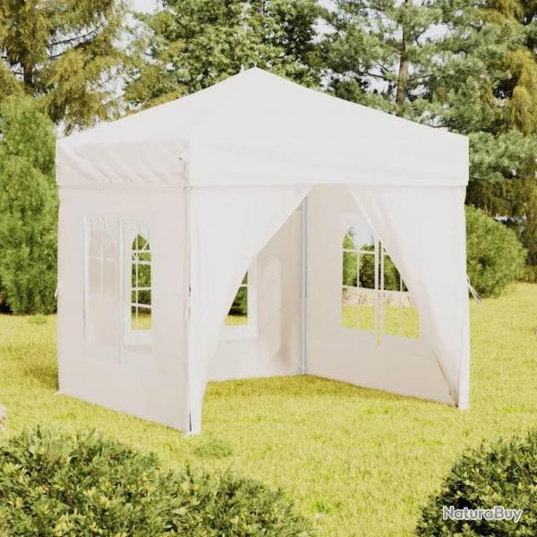 Tente de rception pliable avec parois Blanc 2x2 m alsavelo