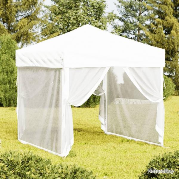 Tente de rception pliable avec parois Blanc 2x2 m alsavelo