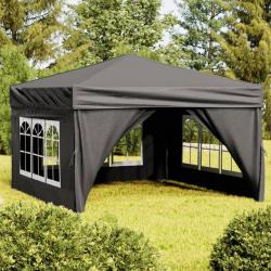 Tente de réception pliable avec parois Anthracite 3x3 m alsavelo