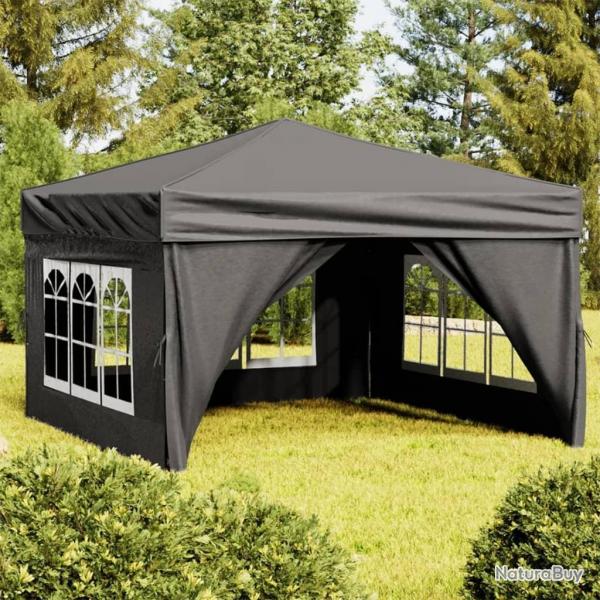 Tente de rception pliable avec parois Anthracite 3x3 m alsavelo