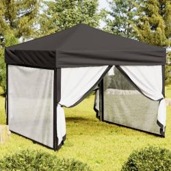 Tente de réception pliable avec parois Anthracite 3x3 m alsavelo