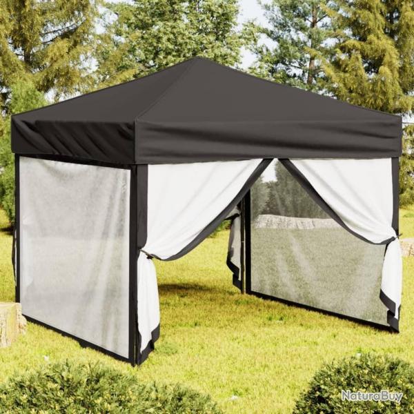 Tente de rception pliable avec parois Anthracite 3x3 m alsavelo