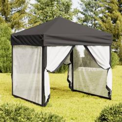 Tente de réception pliable avec parois Anthracite 2x2 m alsavelo