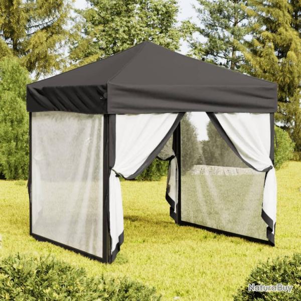 Tente de rception pliable avec parois Anthracite 2x2 m alsavelo