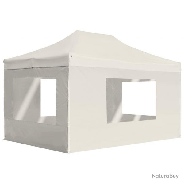 Tente de rception pliable avec parois Aluminium 4,5x3 m Crme alsavelo