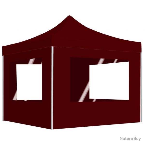 Tente de rception pliable avec parois Aluminium 3x3 m Bordeaux alsavelo