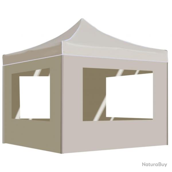 Tente de rception pliable avec parois Aluminium 3 x 3 m Crme alsavelo