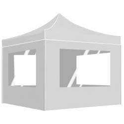 Tente de réception pliable avec parois Aluminium 2x2 m Blanc alsavelo