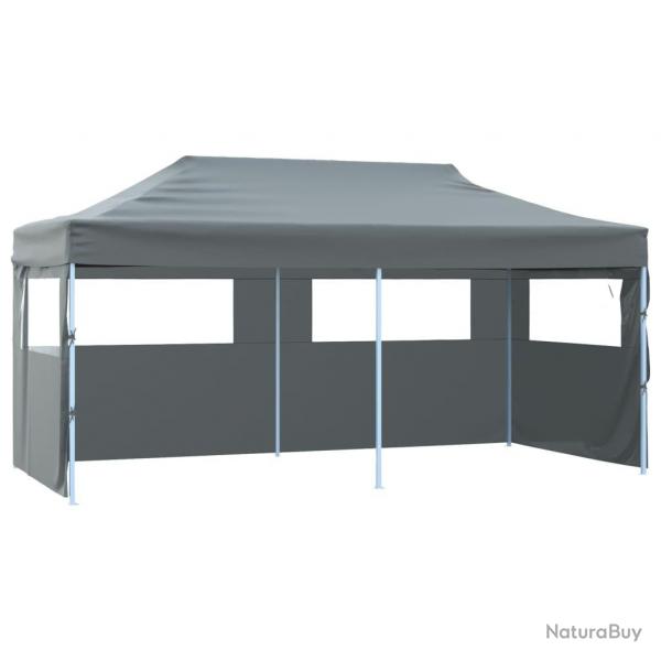 Tente de rception pliable avec parois 3x6 m anthracite alsavelo
