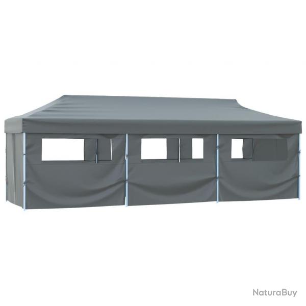 Tente de rception pliable avec 8 parois 3 x 9 m Anthracite alsavelo