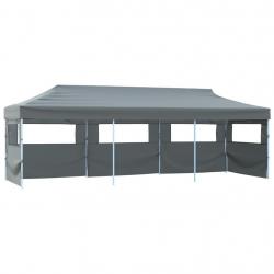 Tente de réception pliable avec 5 parois 3 x 9 m Anthracite alsavelo