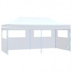 Tente de réception pliable avec 4 parois 3x6 m Acier Blanc alsavelo
