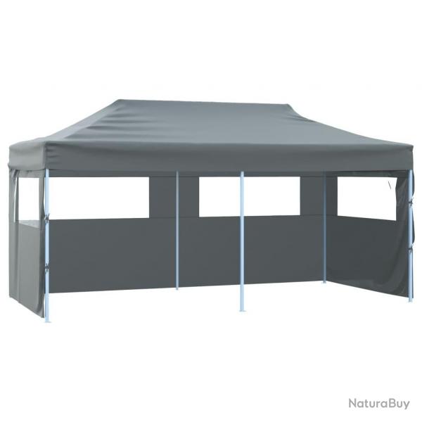 Tente de rception pliable avec 4 parois 3x6 m Acier Anthracite alsavelo