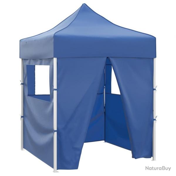 Tente de rception pliable avec 4 parois 2x2 m Acier Bleu alsavelo