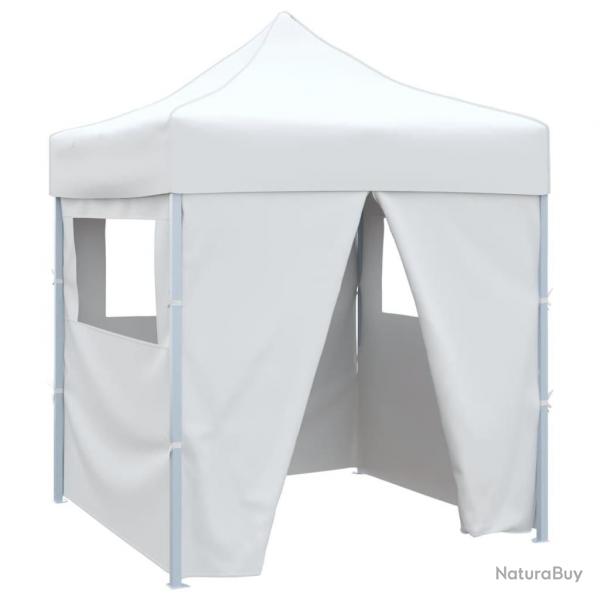 Tente de rception pliable avec 4 parois 2x2 m Acier Blanc alsavelo