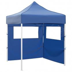 Tente de réception pliable avec 2 parois 2x2 m Acier Bleu alsavelo