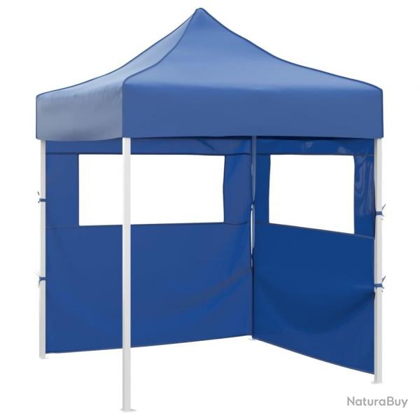 Tente de rception pliable avec 2 parois 2x2 m Acier Bleu alsavelo