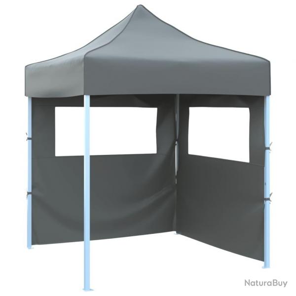Tente de rception pliable avec 2 parois 2x2 m Acier Anthracite alsavelo