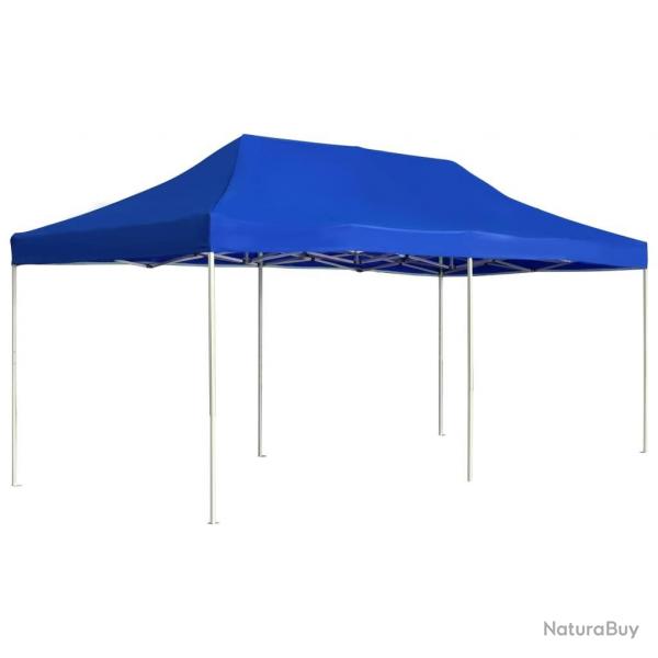 Tente de rception pliable Aluminium 6 x 3 m Bleu alsavelo