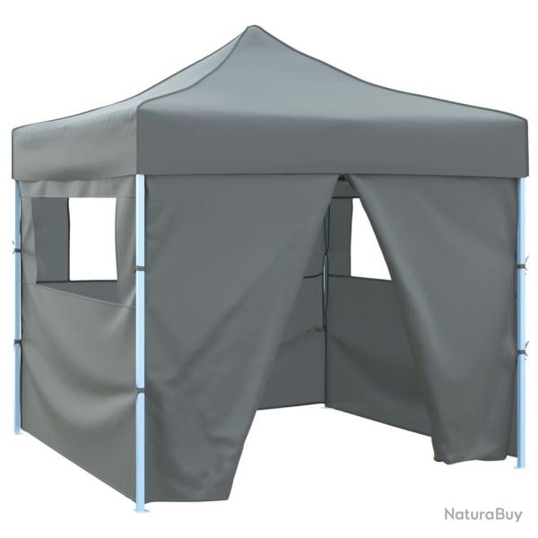 Tente de rception escamotable avec 4 parois 3x3 m Anthracite alsavelo