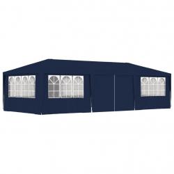 Tente de réception avec parois latérales 4x9 m Bleu 90 g/m² alsavelo
