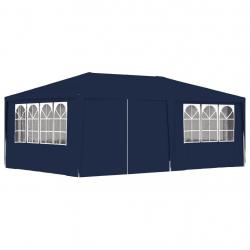Tente de réception avec parois latérales 4x6 m Bleu 90 g/m² alsavelo