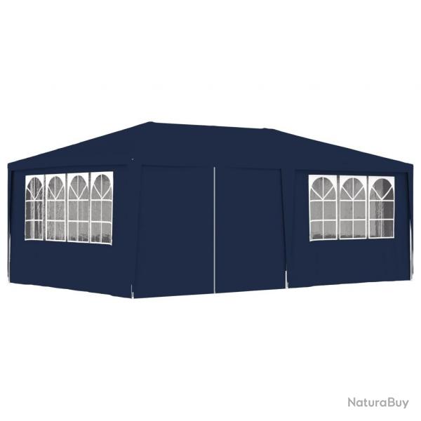 Tente de rception avec parois latrales 4x6 m Bleu 90 g/m alsavelo