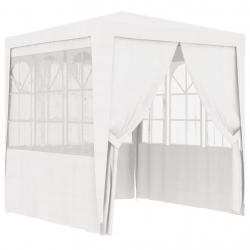 Tente de réception avec parois latérales 2,5x2,5m Blanc 90 g/m² alsavelo
