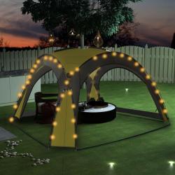 Tente de réception avec LED et 4 parois 3,6x3,6x2,3 m Vert alsavelo