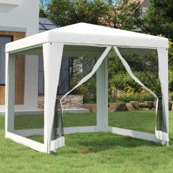 Tente de réception 4 parois latérales en maille 2,5x2,5 m Blanc alsavelo