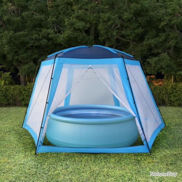 Tente de piscine Tissu 660x580x250 cm Bleu alsavelo