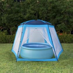 Tente de piscine Tissu 500x433x250 cm Bleu alsavelo